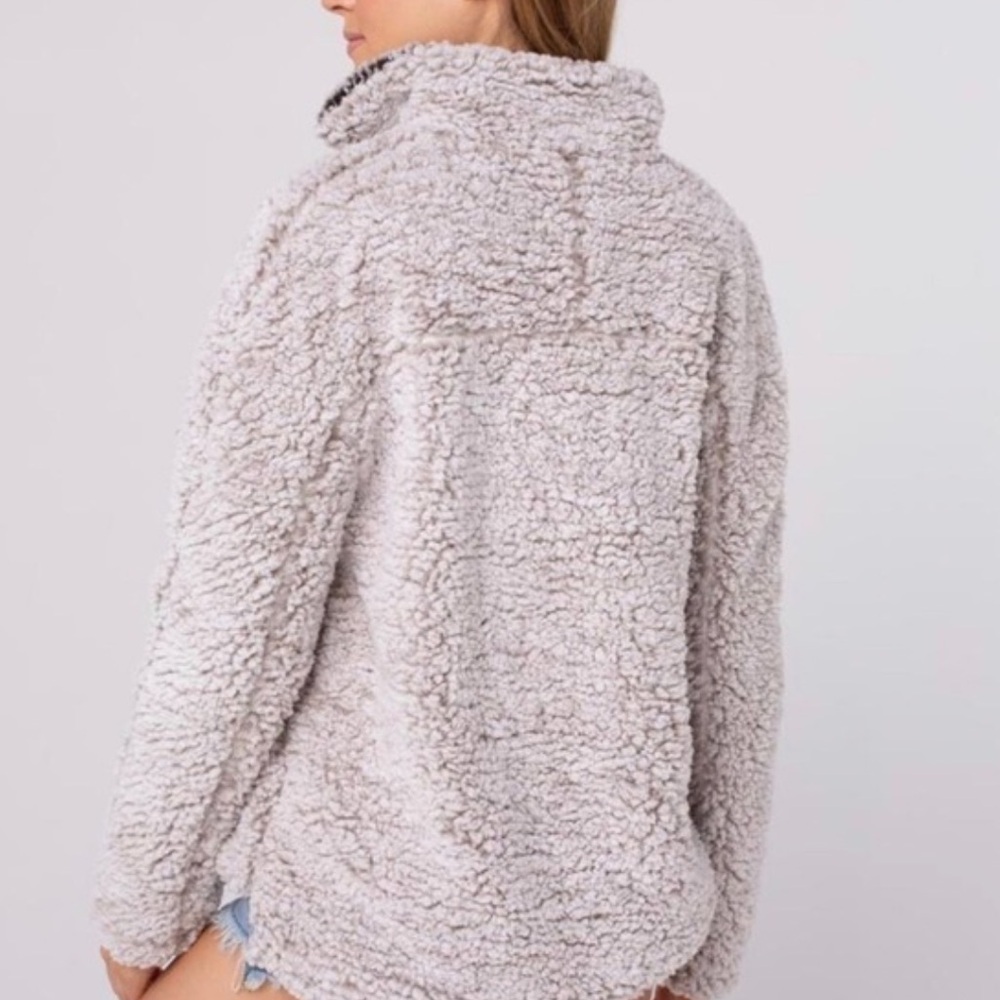 Thread & Supply Lazy Sunday Sherpa Pullover Cream View 3